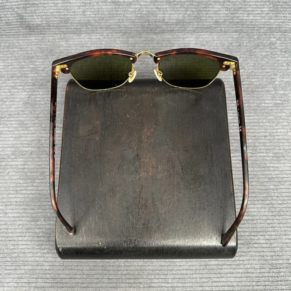 Ray-Ban RB3016 Clubmaster Tortoise Blue Flash Mirror Sunglasses 51mm Y2k